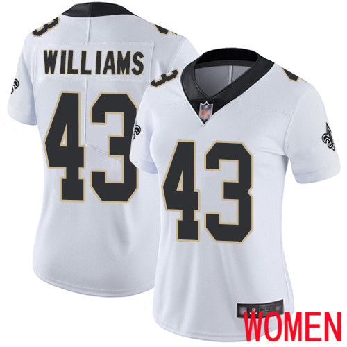 New Orleans Saints Limited White Women Marcus Williams Road Jersey NFL Football #43 Vapor Untouchable Jersey